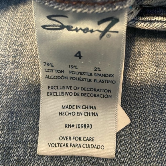 Seven7 Jeans Womens Size 4 Distressed Medium Wash Mid Rise Denim - Picture 6 of 7